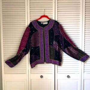 Vintage Judith Ann Plus Beaded Jacket Size 2X